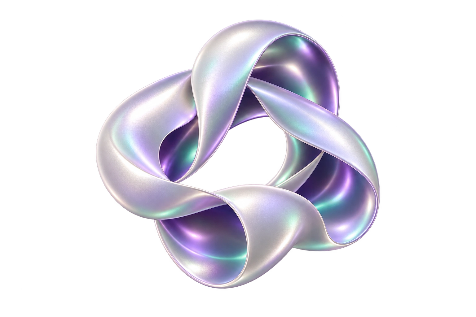 An iridescent layered sculpture representing connected operating knowledge.